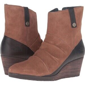 The North Face Bridgeton Wedge Bootie Brow Suede Waterproof Size 8.5 NIB